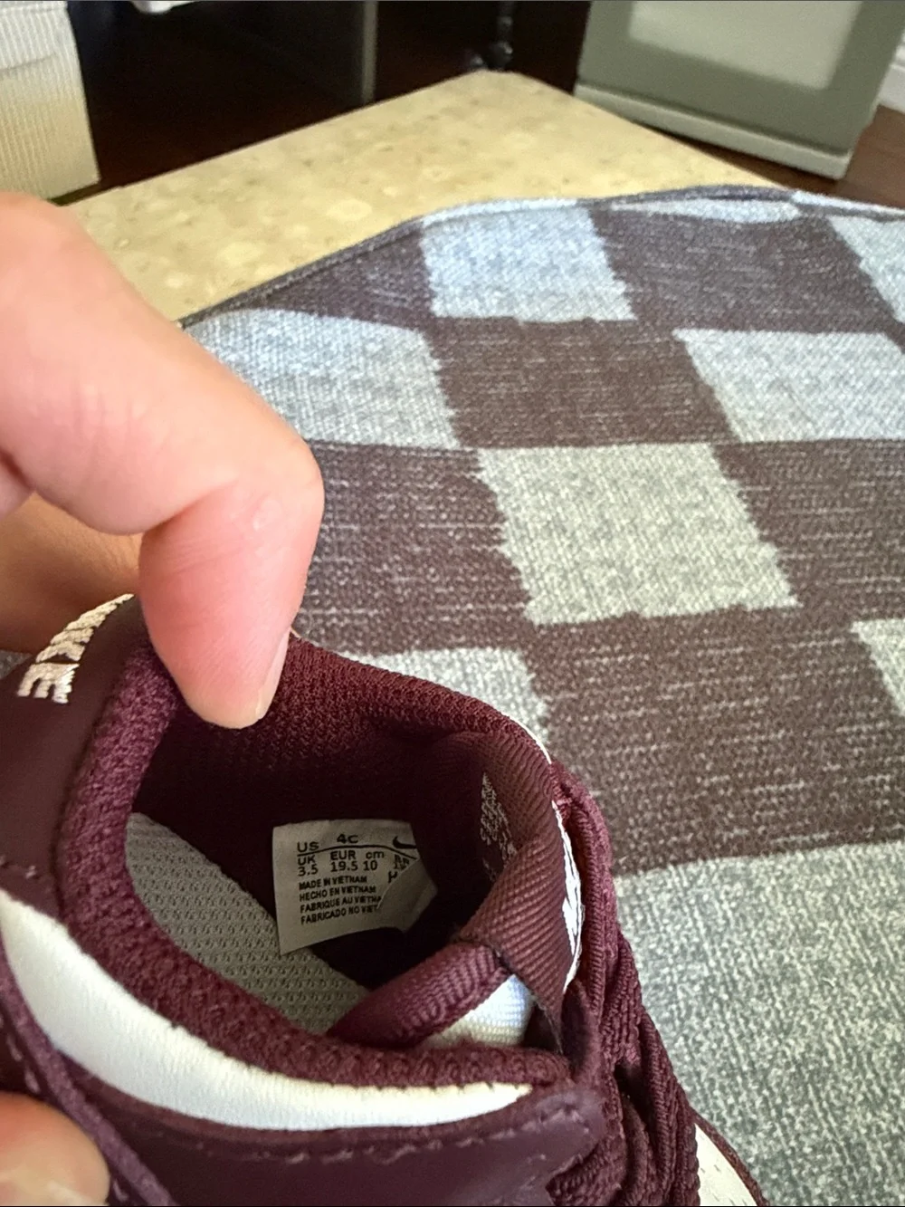 Nike Kids Burgundy and White Low-Top Sneakers